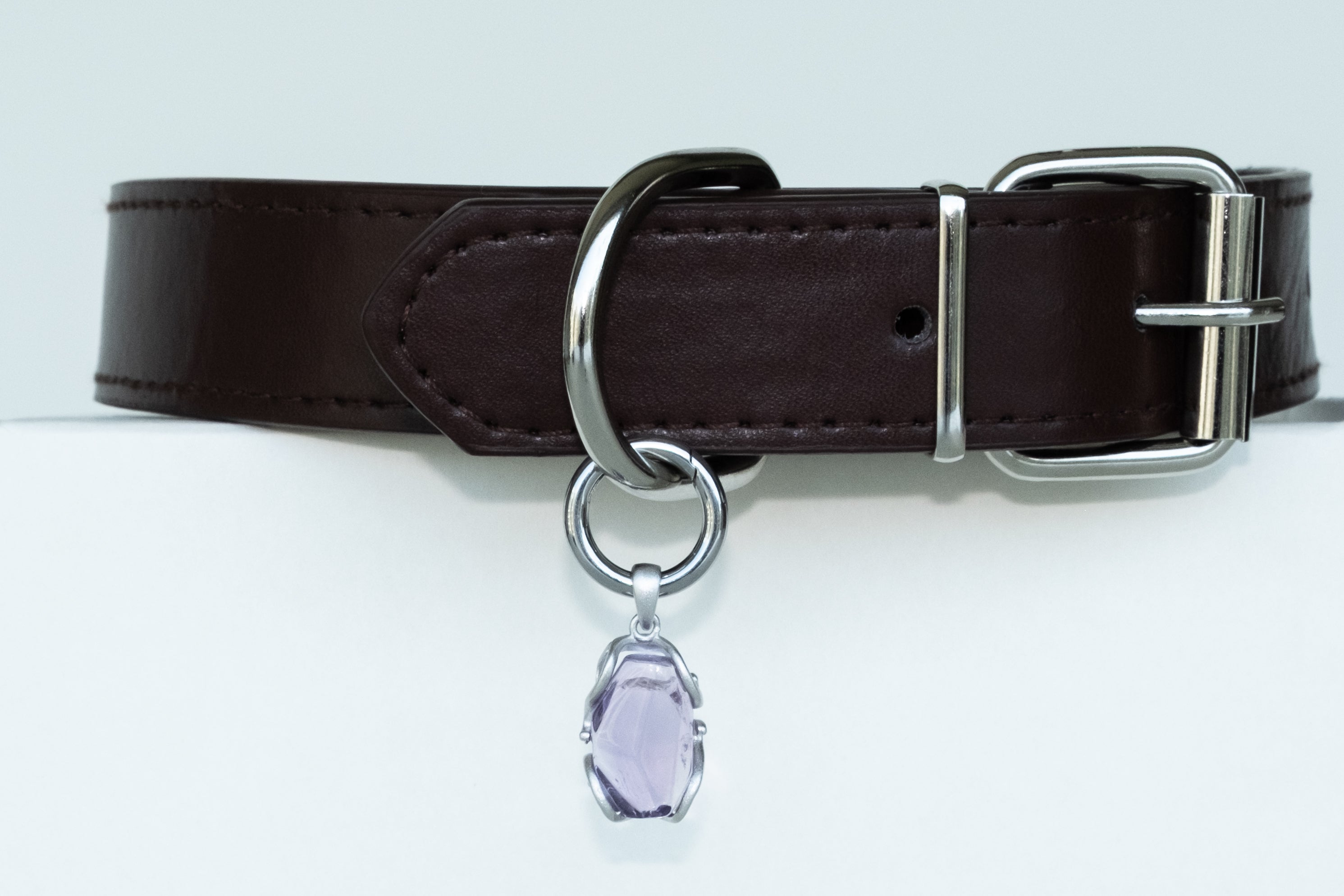 Amethyst pet collar charm from the VeilBond Quiet Harbor set