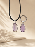 Amethyst matching necklace and pet collar charm from VeilBond