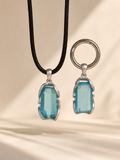 Aquamarine matching necklace and pet collar charm from VeilBond