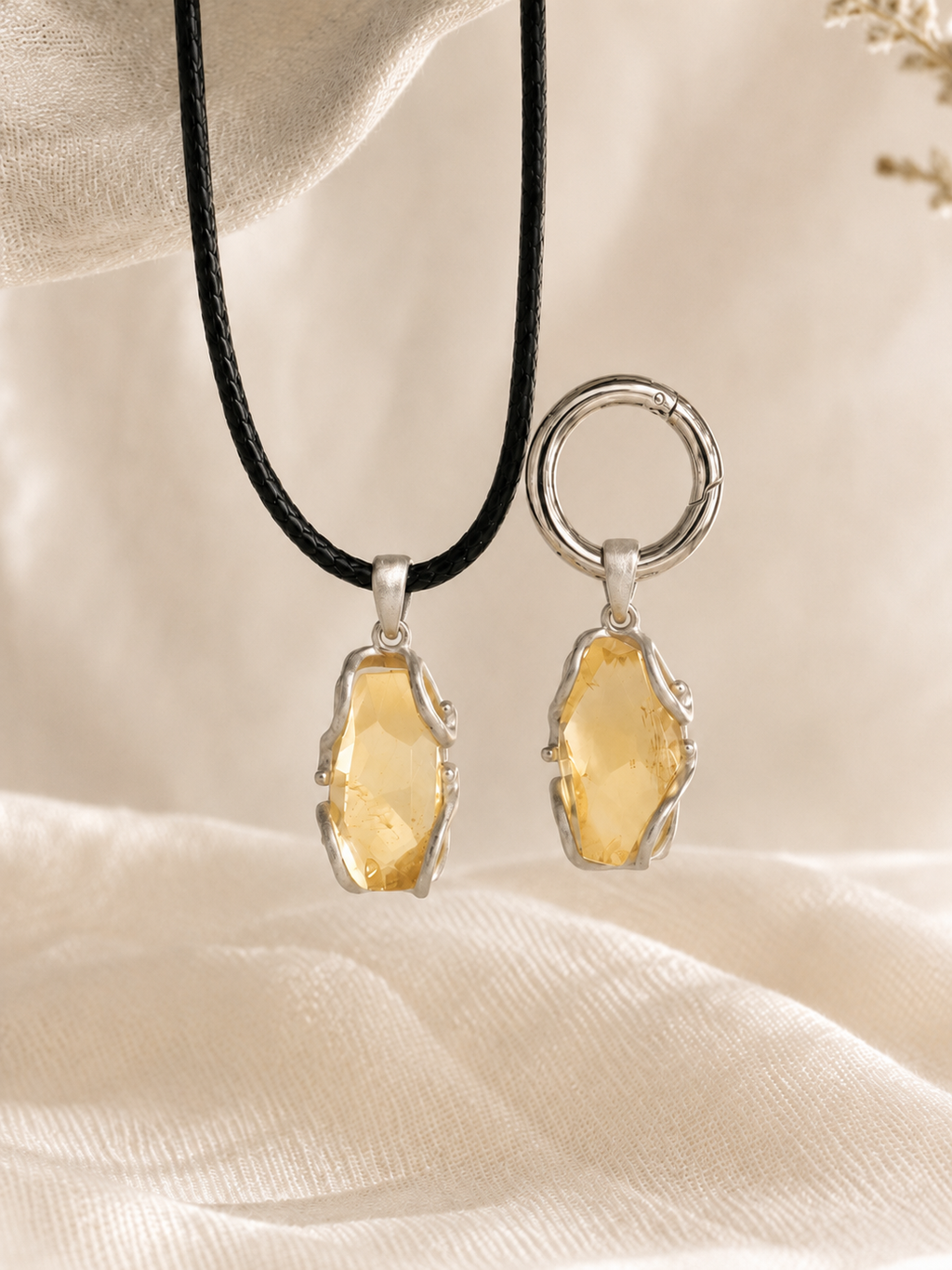 Citrine matching necklace and pet collar charm from VeilBond