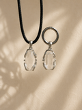 Clear quartz matching necklace and pet collar charm from VeilBond