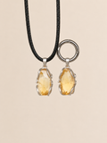VeilBond Sunlit Days citrine matching set with a crystal pendant necklace for you and a pet collar charm in silver-tone settings.